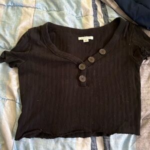 Croped black American eagle shirt